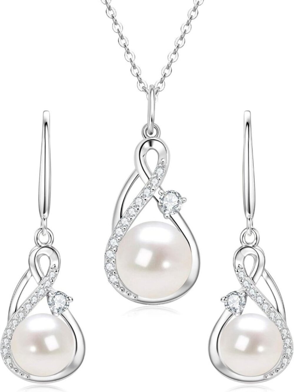 Elegant Freshwater Pearl Jewelry Set - Necklace & Earrings for Women, Gift Ready